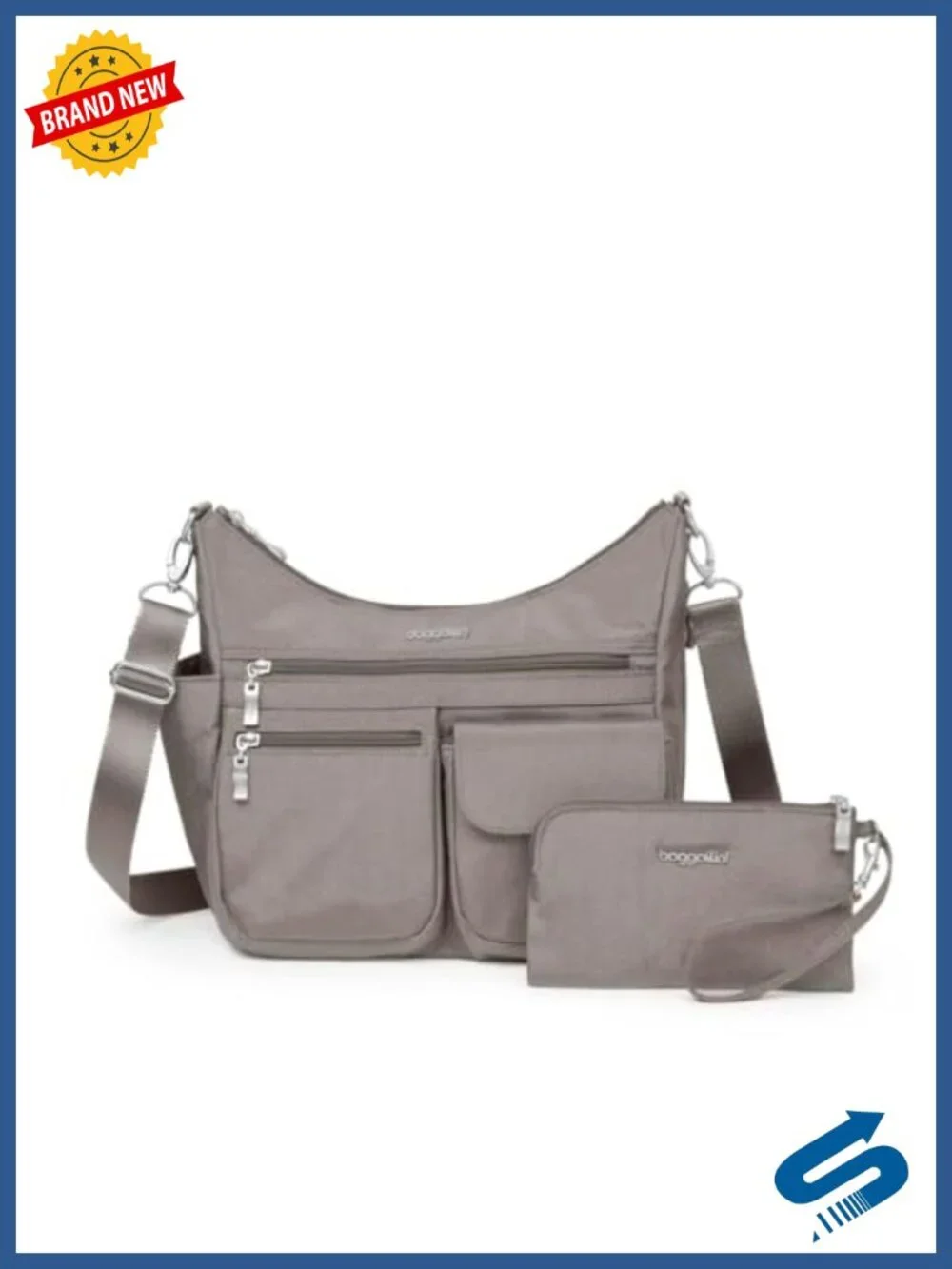 Baggallini Modern Everywhere Crossbody Bag RFID Blocking Nylon Hobo